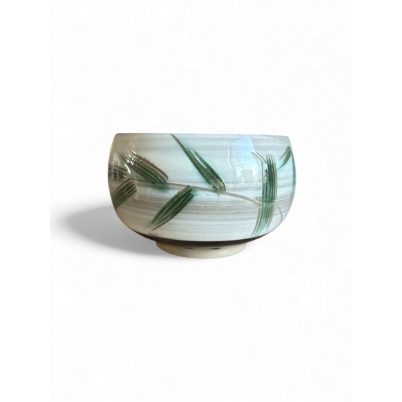 Vintage OMC Japan Bamboo Ceramic Teapot Tea Set With 4 Cups Made In Japan - Picture 8 of 9